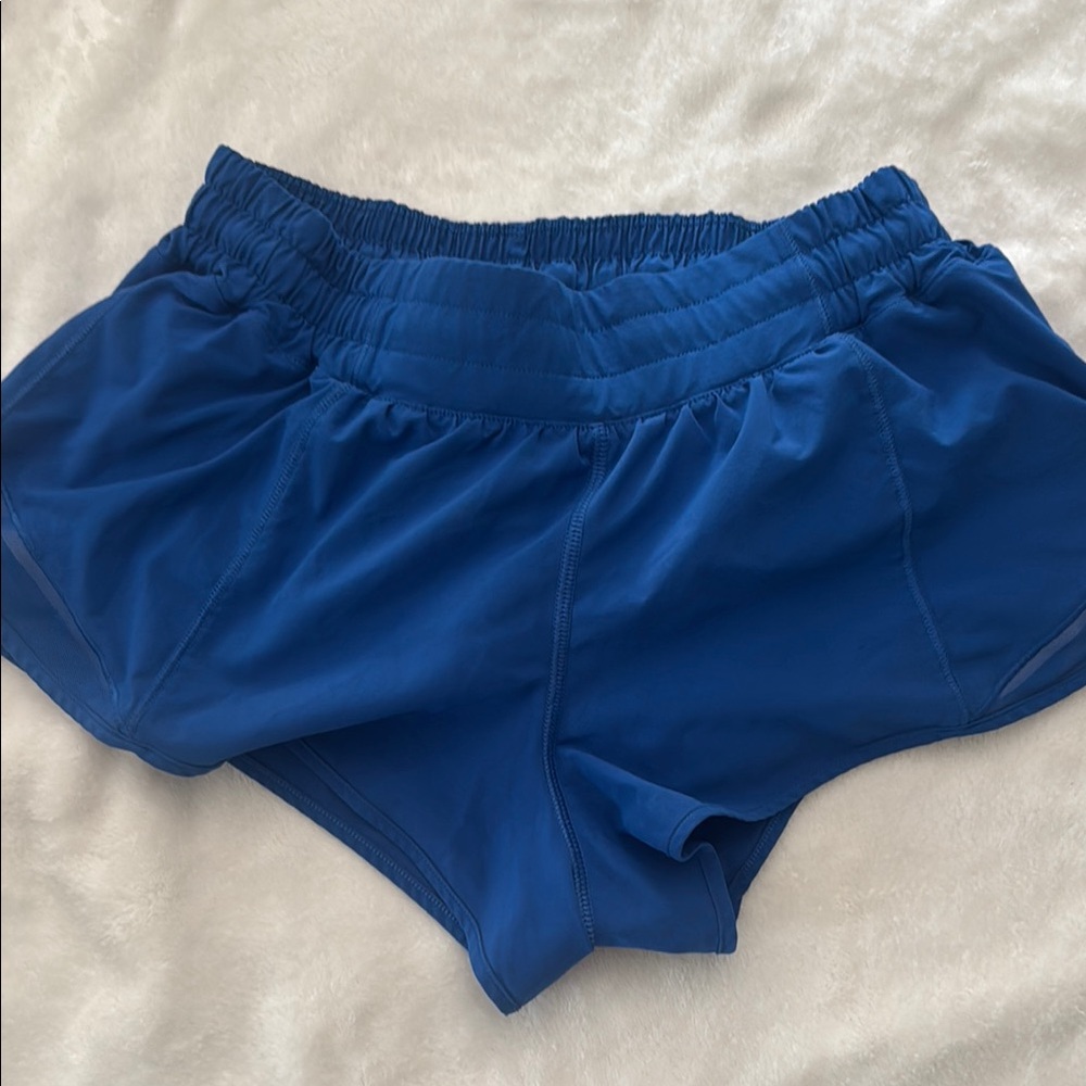 Women's Blue Lululemon Hotty Hot  low rise Shorts 2.5 inch inseam